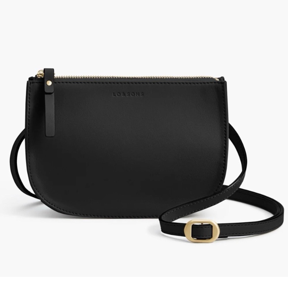 NWOT Lo & Sons Waverley 2 Black Gold Hardware Convertible Crossbody Bag